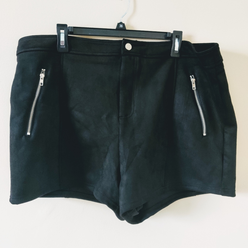 Faux Suede Knit Shorts
